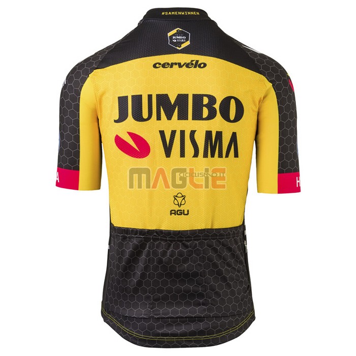 Maglia Jumbo Visma Manica Corta 2021 Giallo